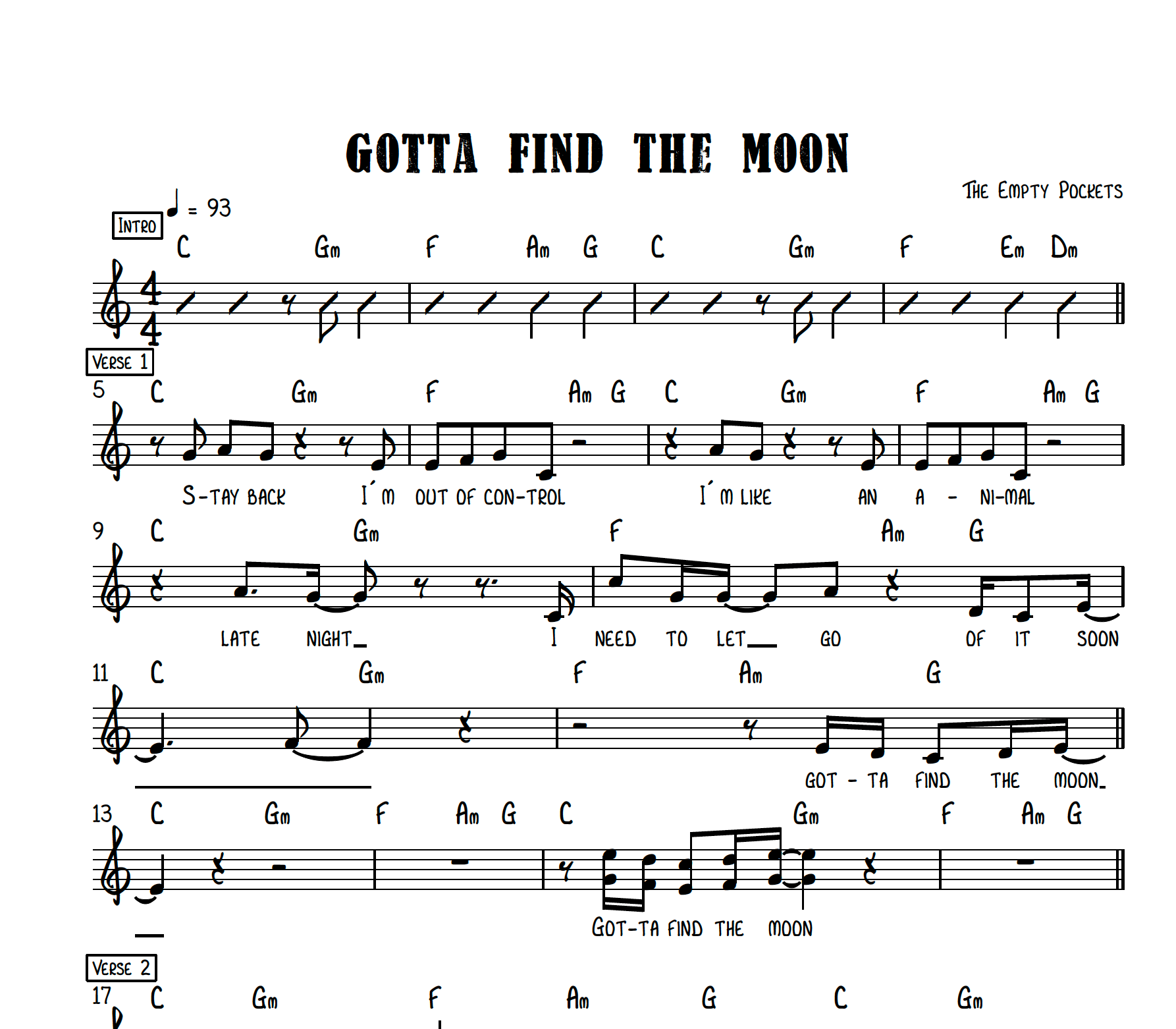 Gotta Find the Moon Sheet Music Download