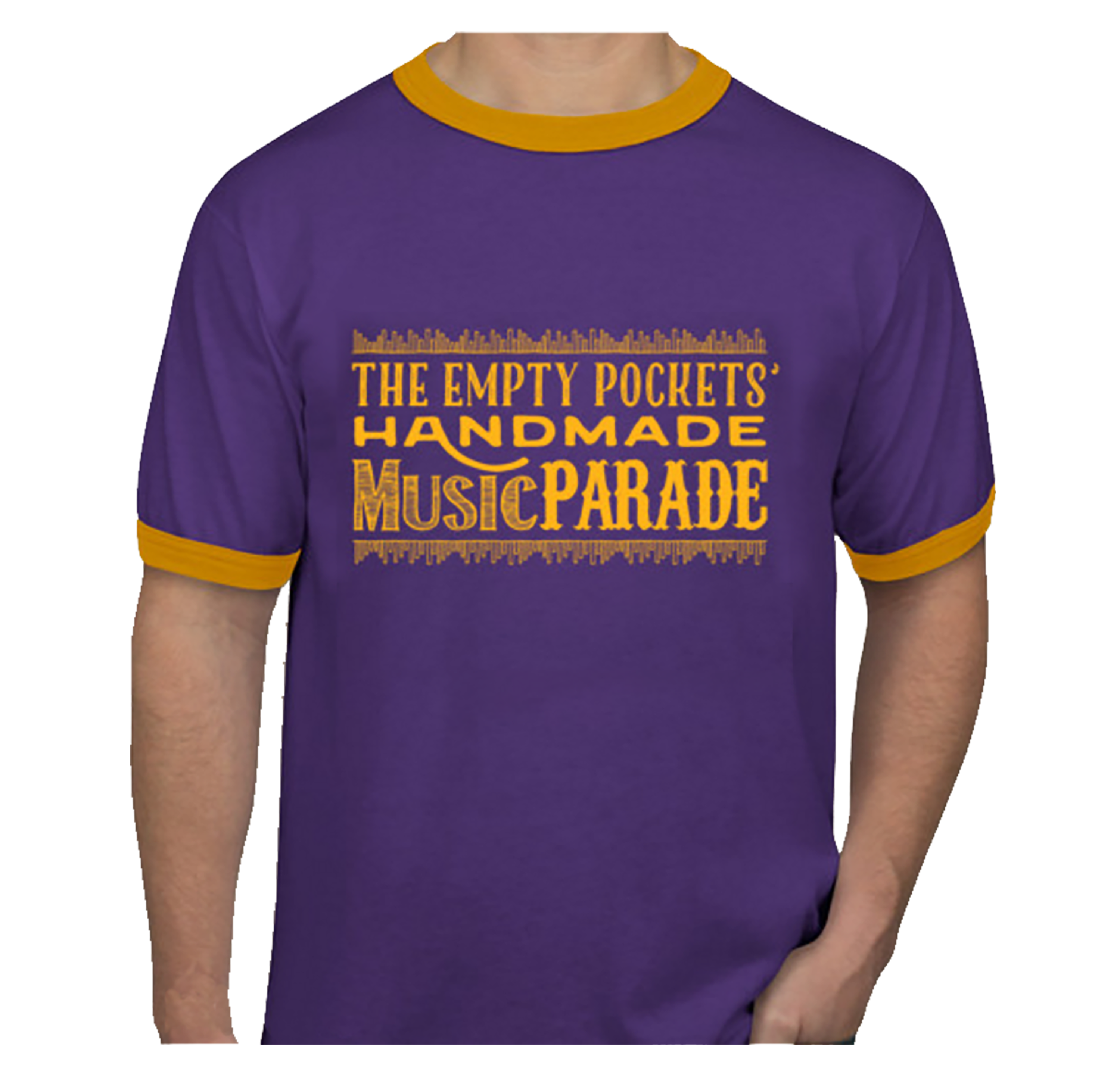 Clearance - Purple Handmade Music Parade Ringer T-Shirt