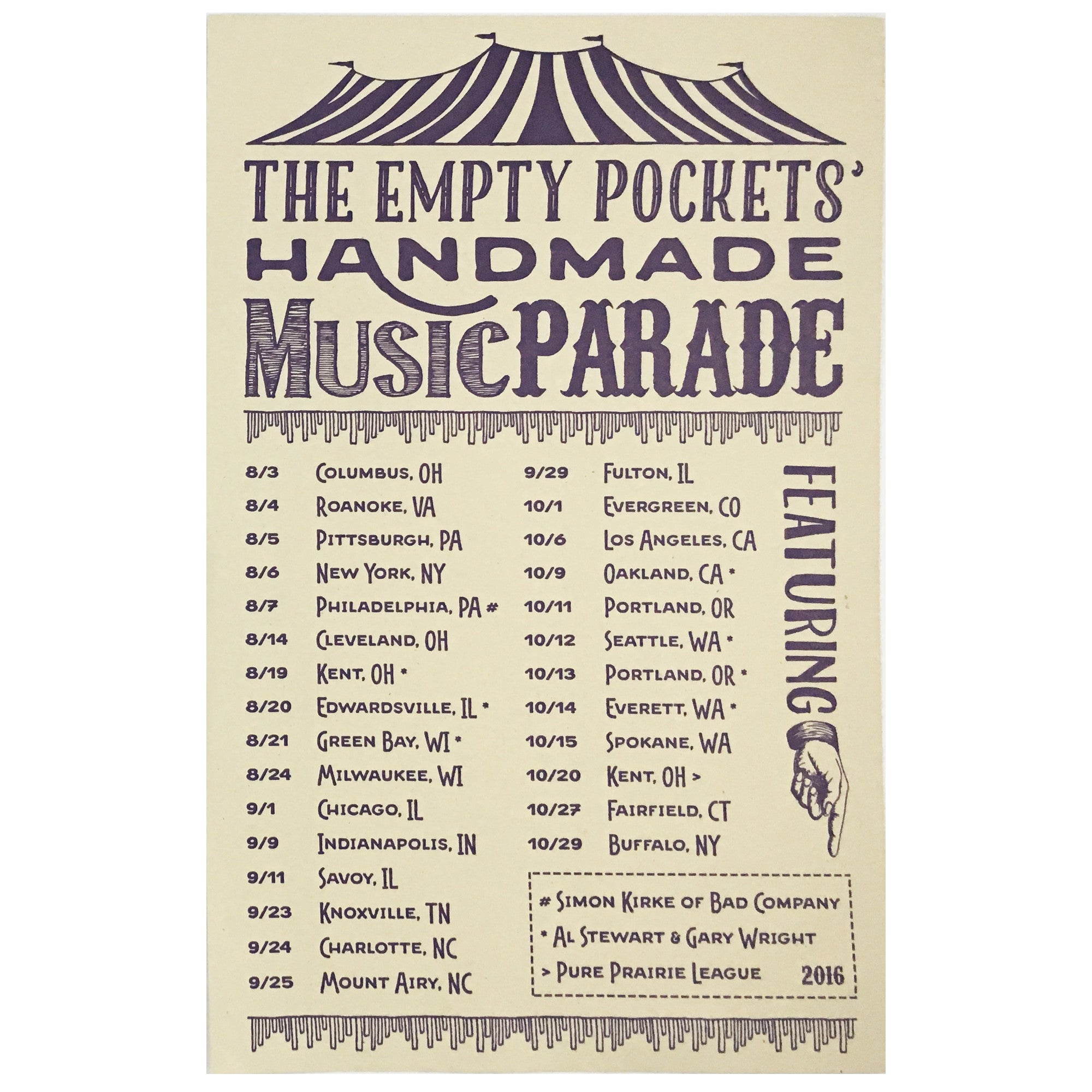 The Handmade Music Parade Tour Poster
