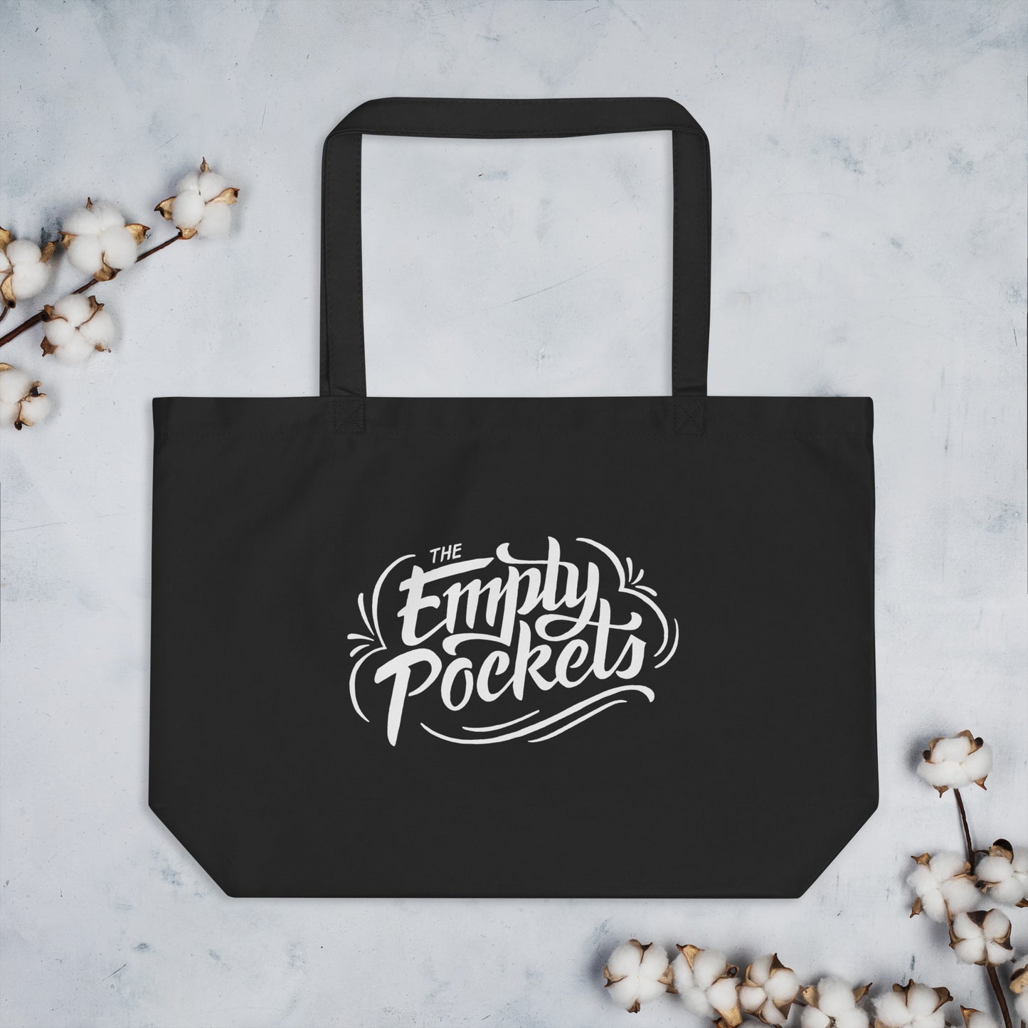 Empty Pockets Logo Large Organic Tote Bag