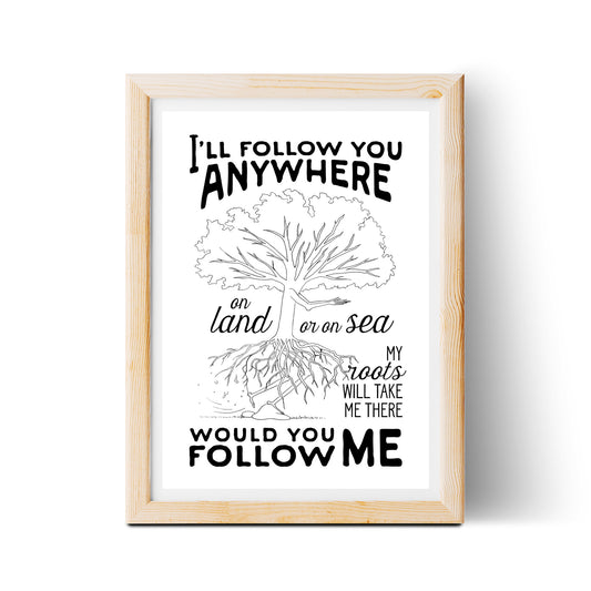 I'll Follow You 8x10 Lyric Print