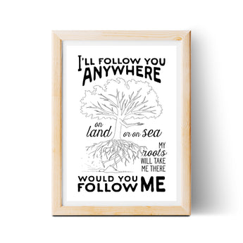 I'll Follow You 8x10 Lyric Print