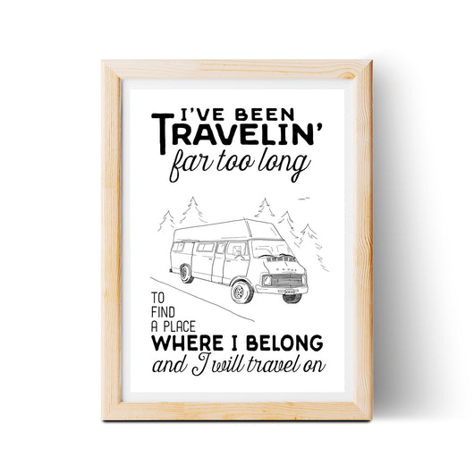 Travelin' Song 8x10 Lyric Print
